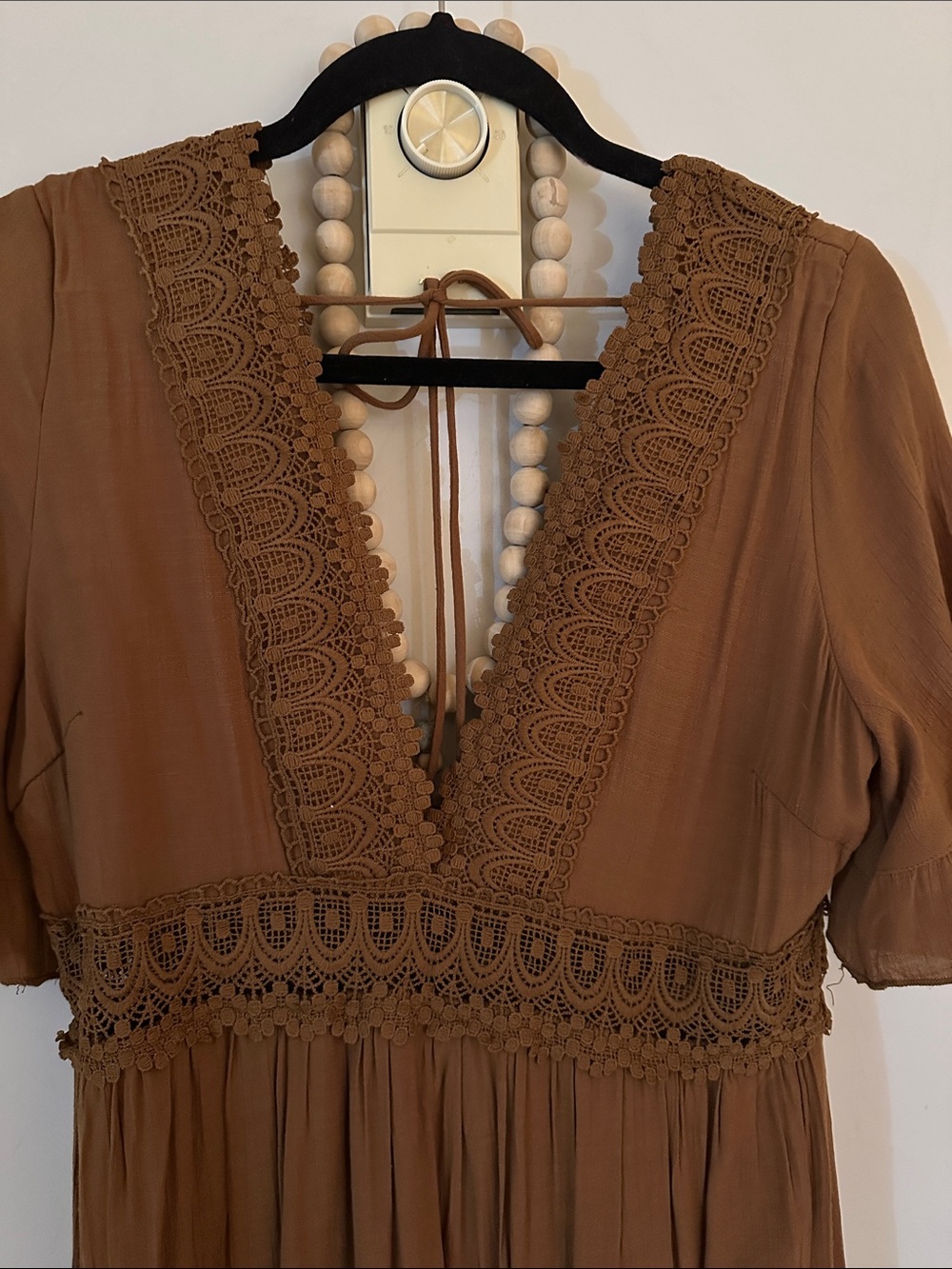 Boho V-Neck Maxi Dress- Large - Picture 3 of 9